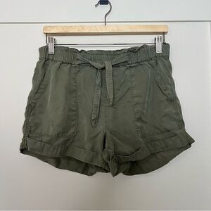 aerie Olive Drawstring High-Rise Shorts